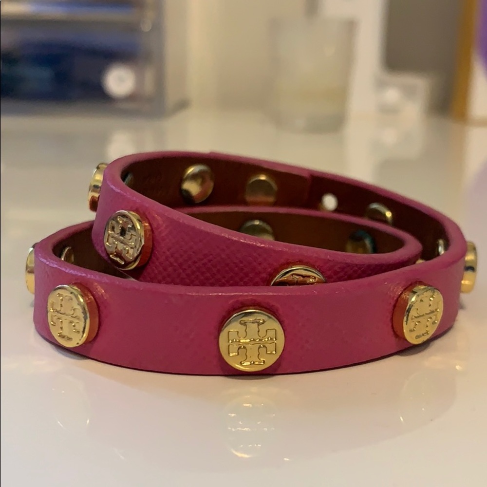 Pink Tory Burch wrap bracelet